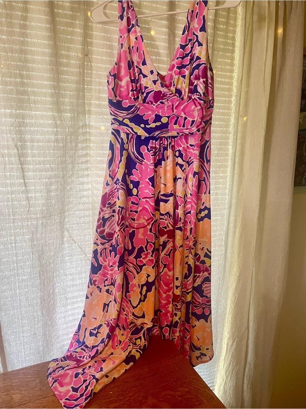 Lilly Pulitzer Pink Purple Orange Floral Midi Dress